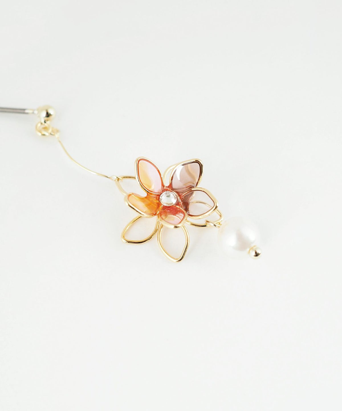 ワイヤーフラワーチタンポストピアス