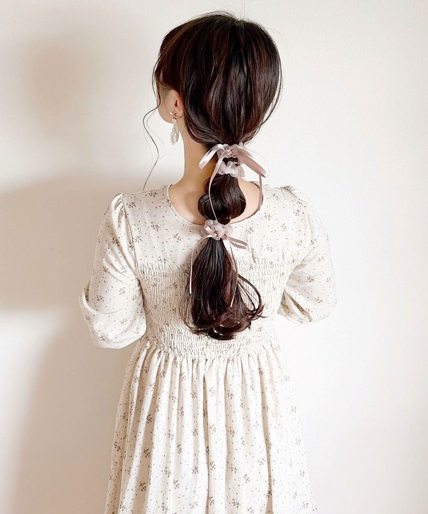 サテンリボンオーガンジーセットシュシュ