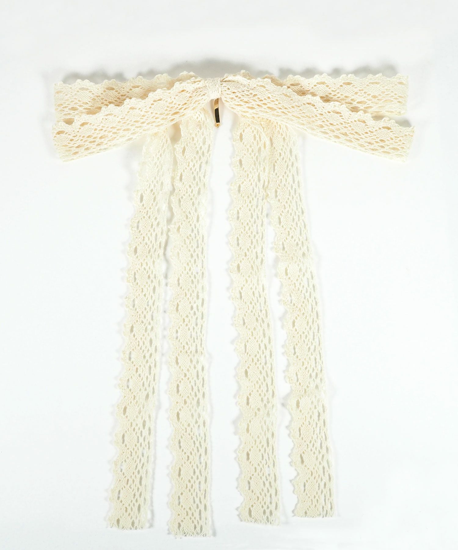 コットンレースリボンポニーフック【nuage】