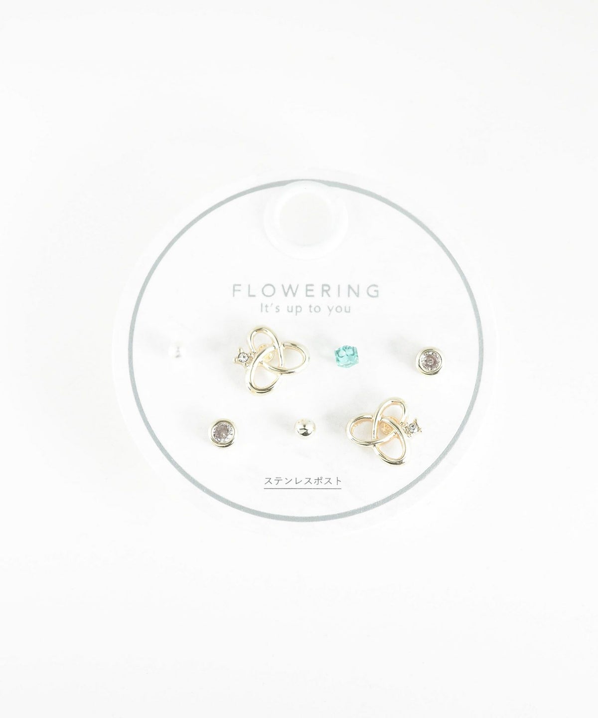 ニュアンスクロスステンレスポストセットピアス