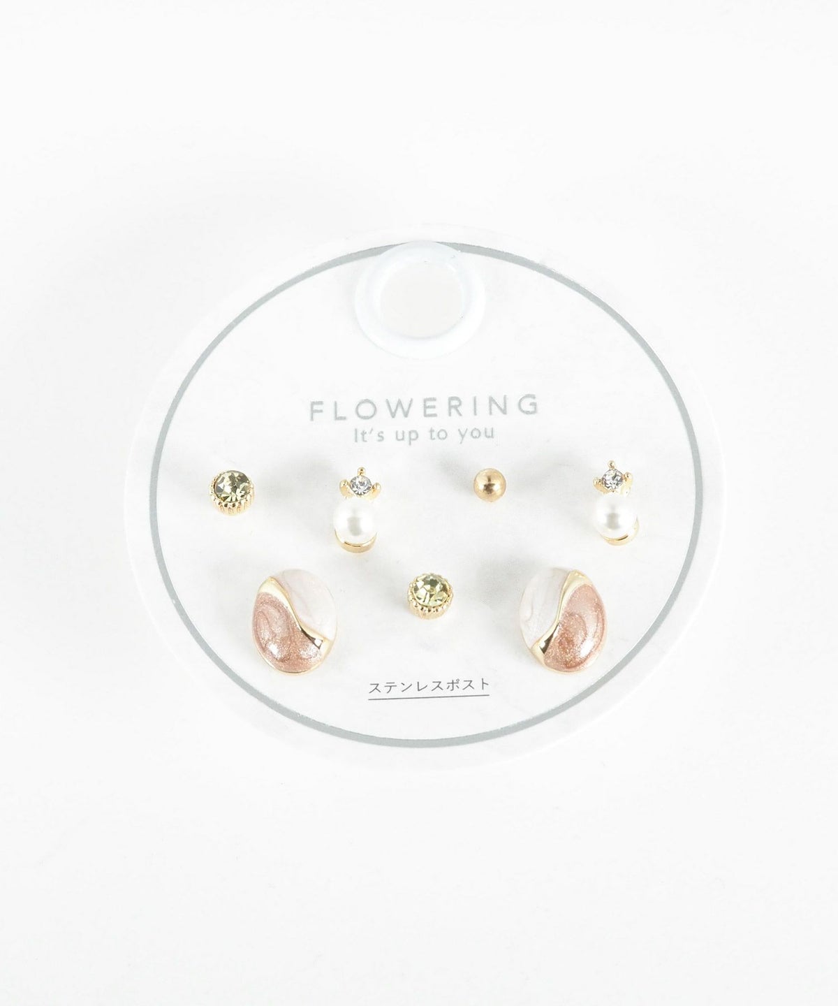 オーバルステンレスポストセットピアス