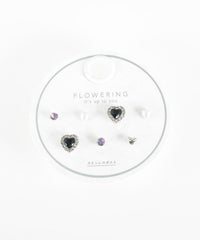 ハートビジューステンレスポストピアス