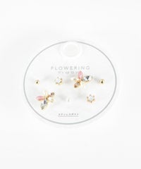 フラワービジューステンレスポストセットピアス