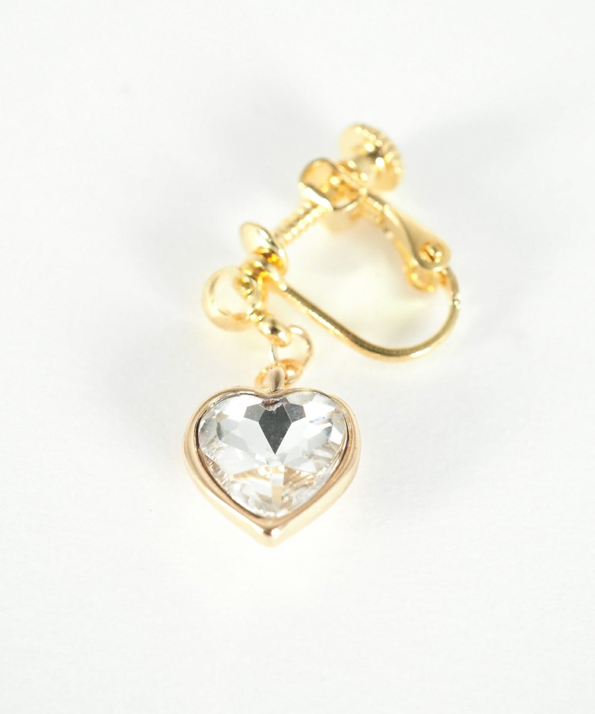 ハートストーンステンレスイヤリング