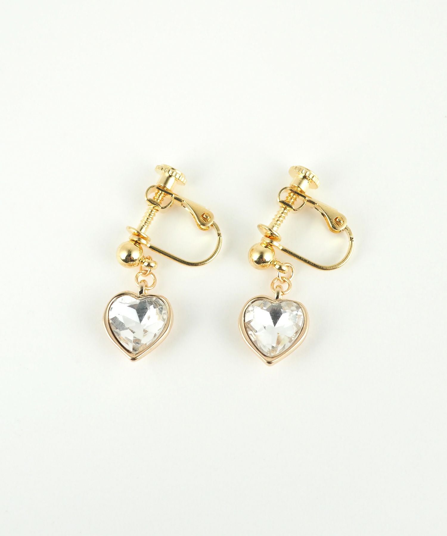 ハートストーンステンレスイヤリング