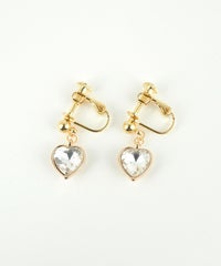 ハートストーンステンレスイヤリング