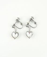 ハートストーンステンレスイヤリング