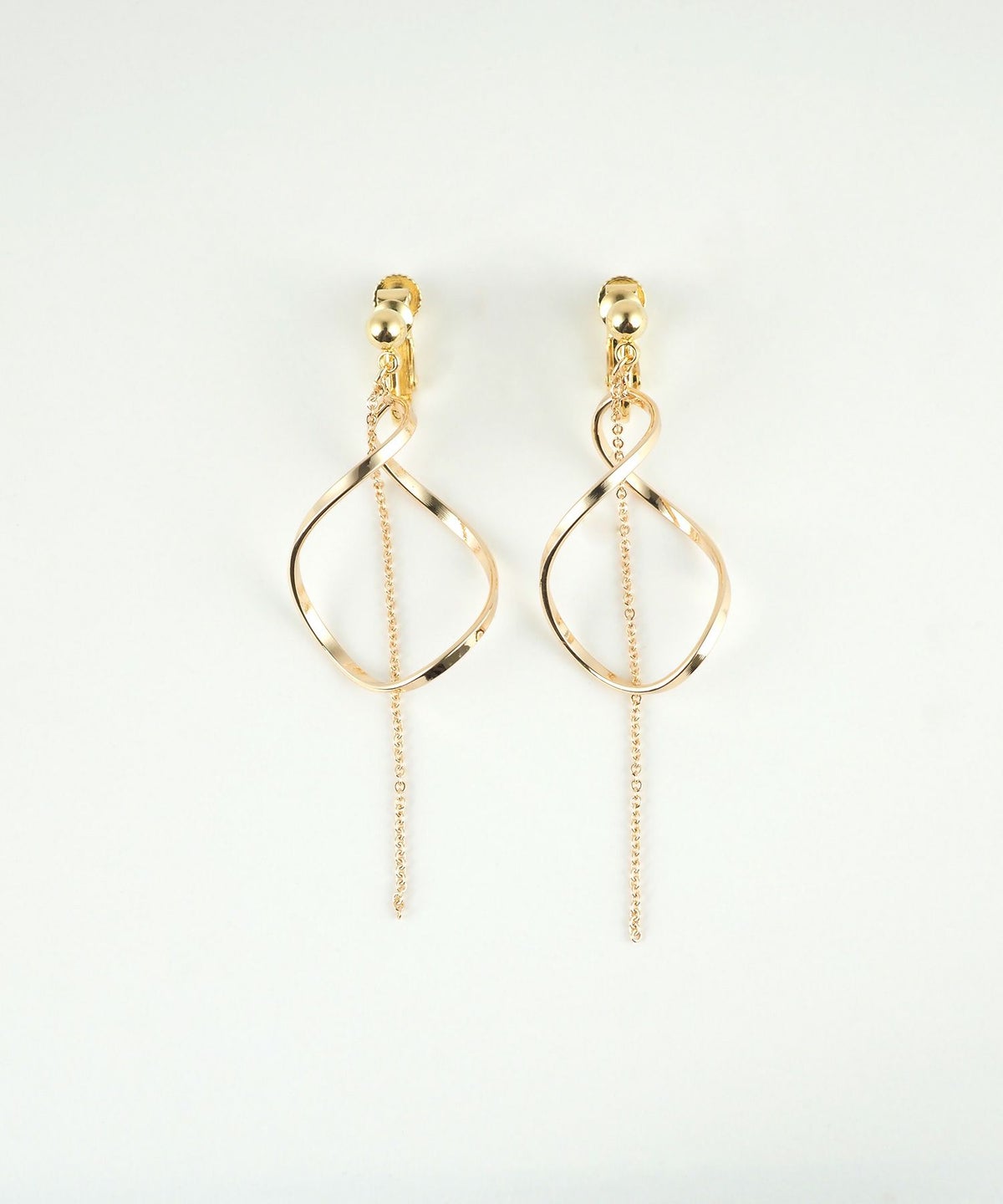 スパイラルメタルチェーンステンレスイヤリング