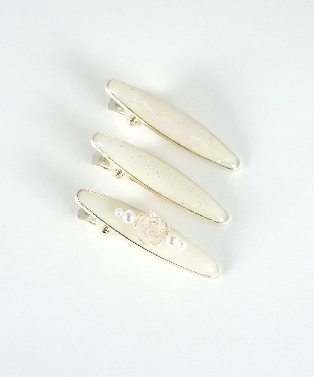 ローズパールエポミニヘアクリップ3Pセット