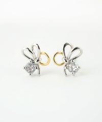 バイカラーループチタンポストピアス