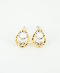 バイカラードロップチタンポストピアス