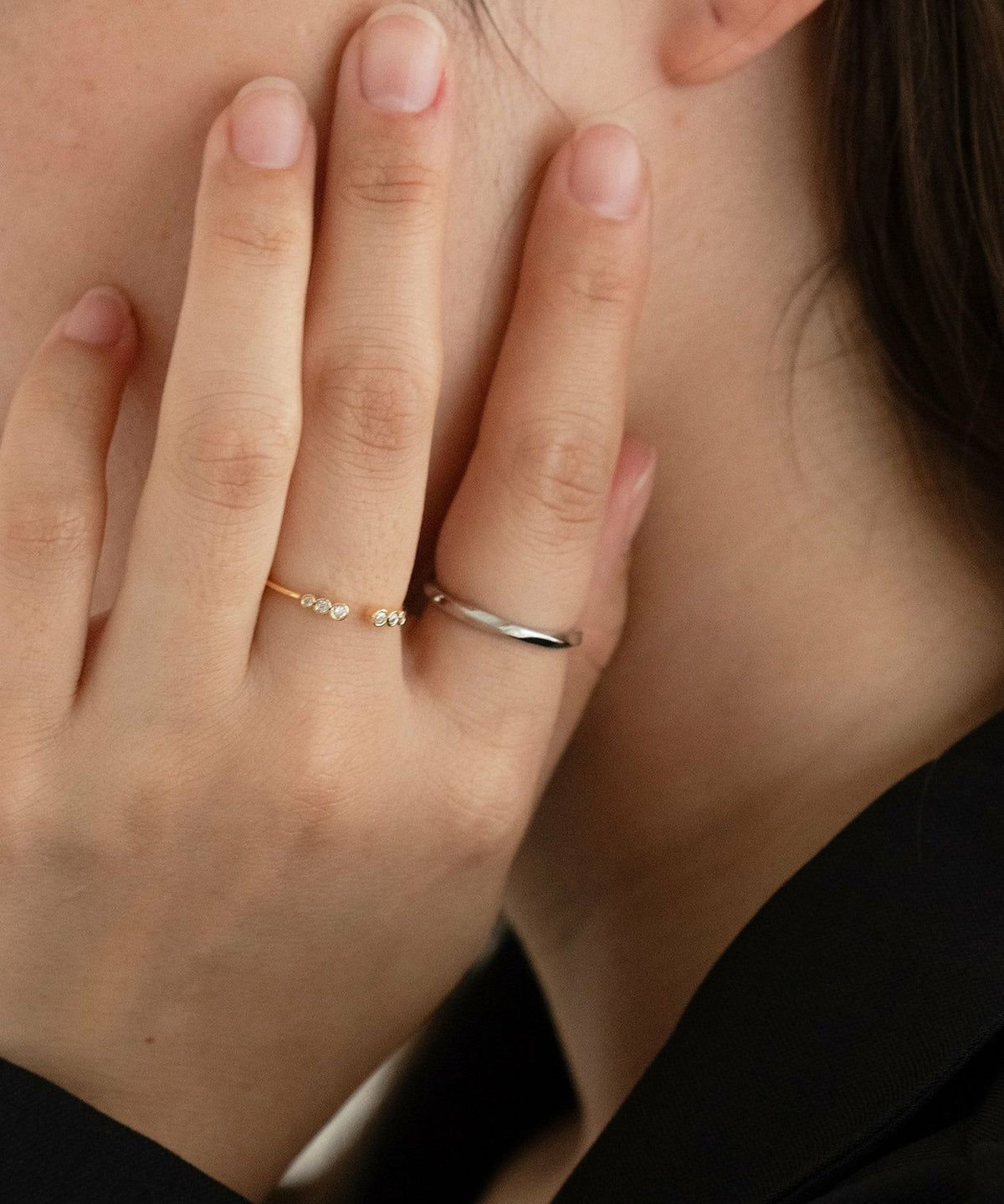 バイカラーオープンセットリング