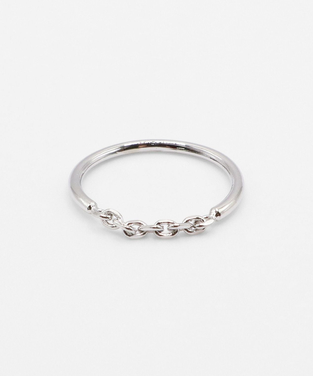 バイカラーメタルチェーンセットリング