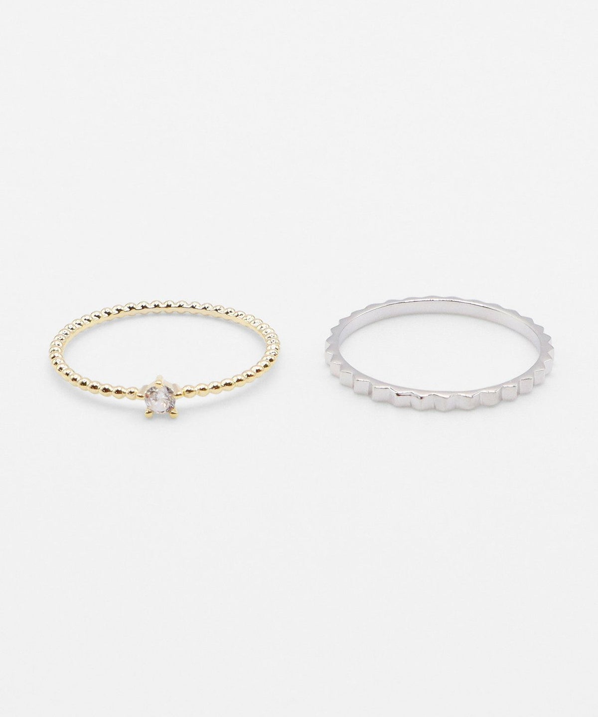 バイカラーポイントストーンセットリング