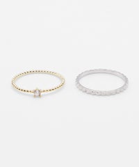 バイカラーポイントストーンセットリング