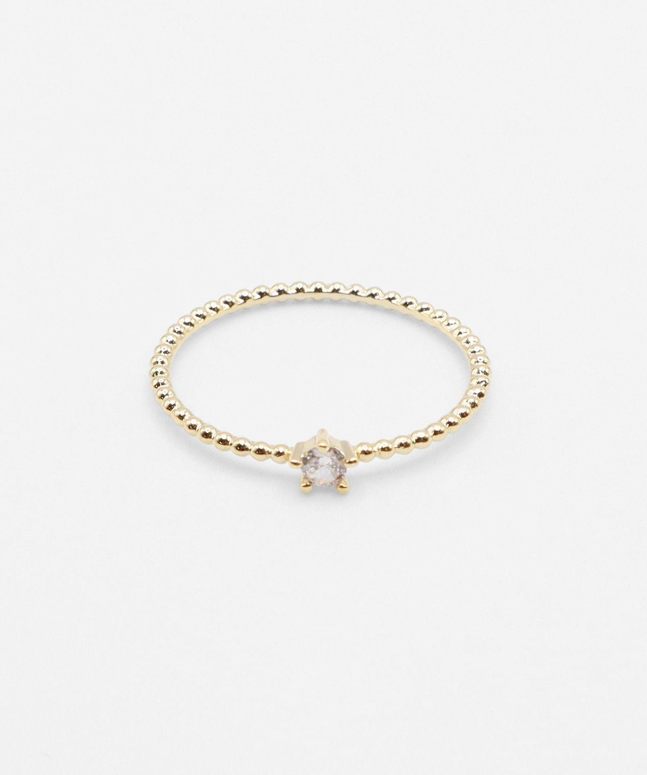 バイカラーポイントストーンセットリング