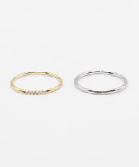 バイカラーシンプルストーンセットリング