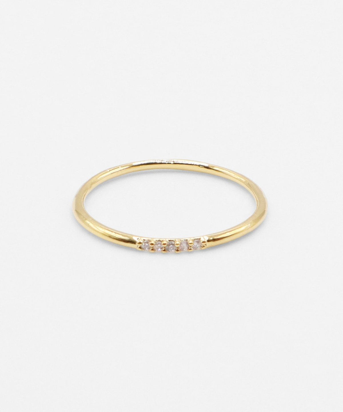 バイカラーシンプルストーンセットリング