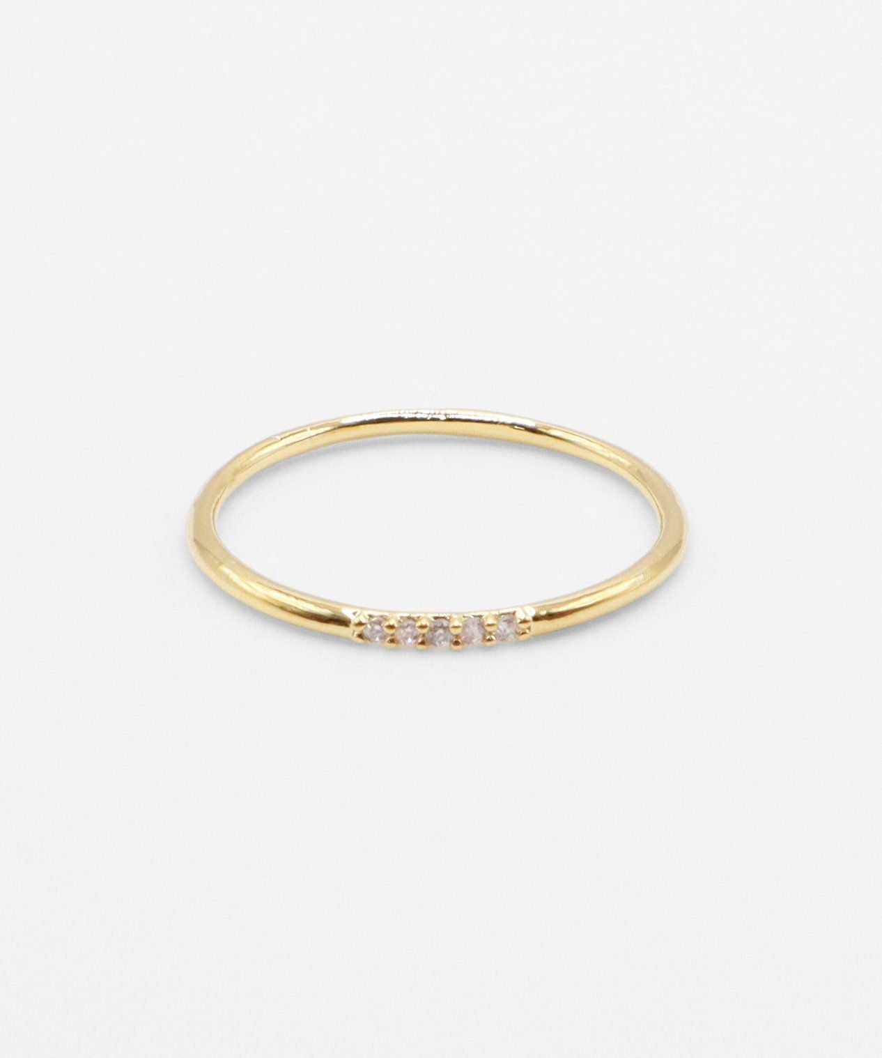 バイカラーシンプルストーンセットリング