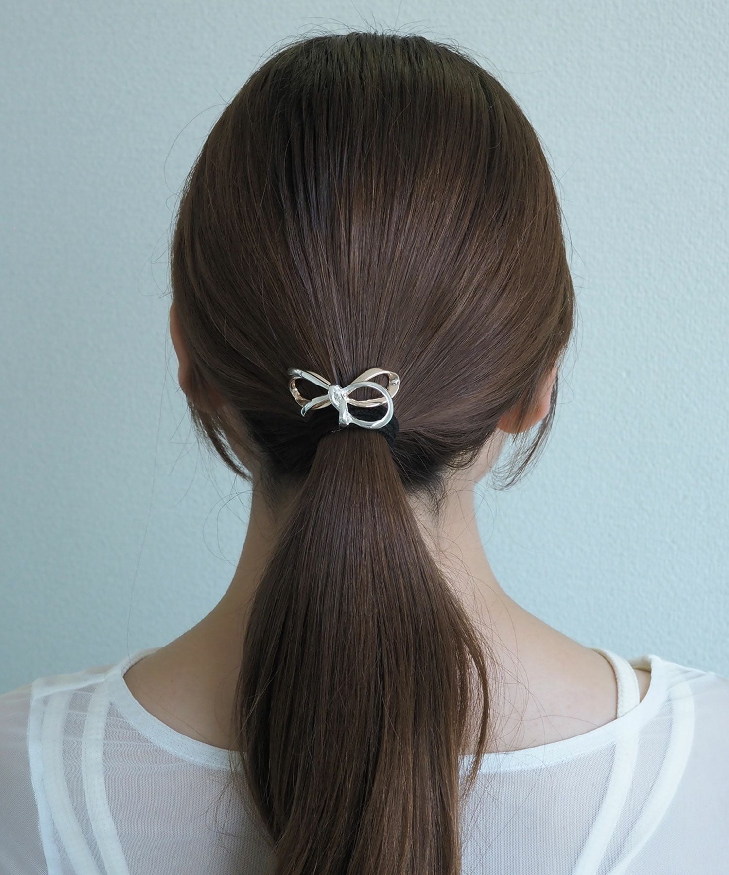 バイカラーメタルリボンポニーフック