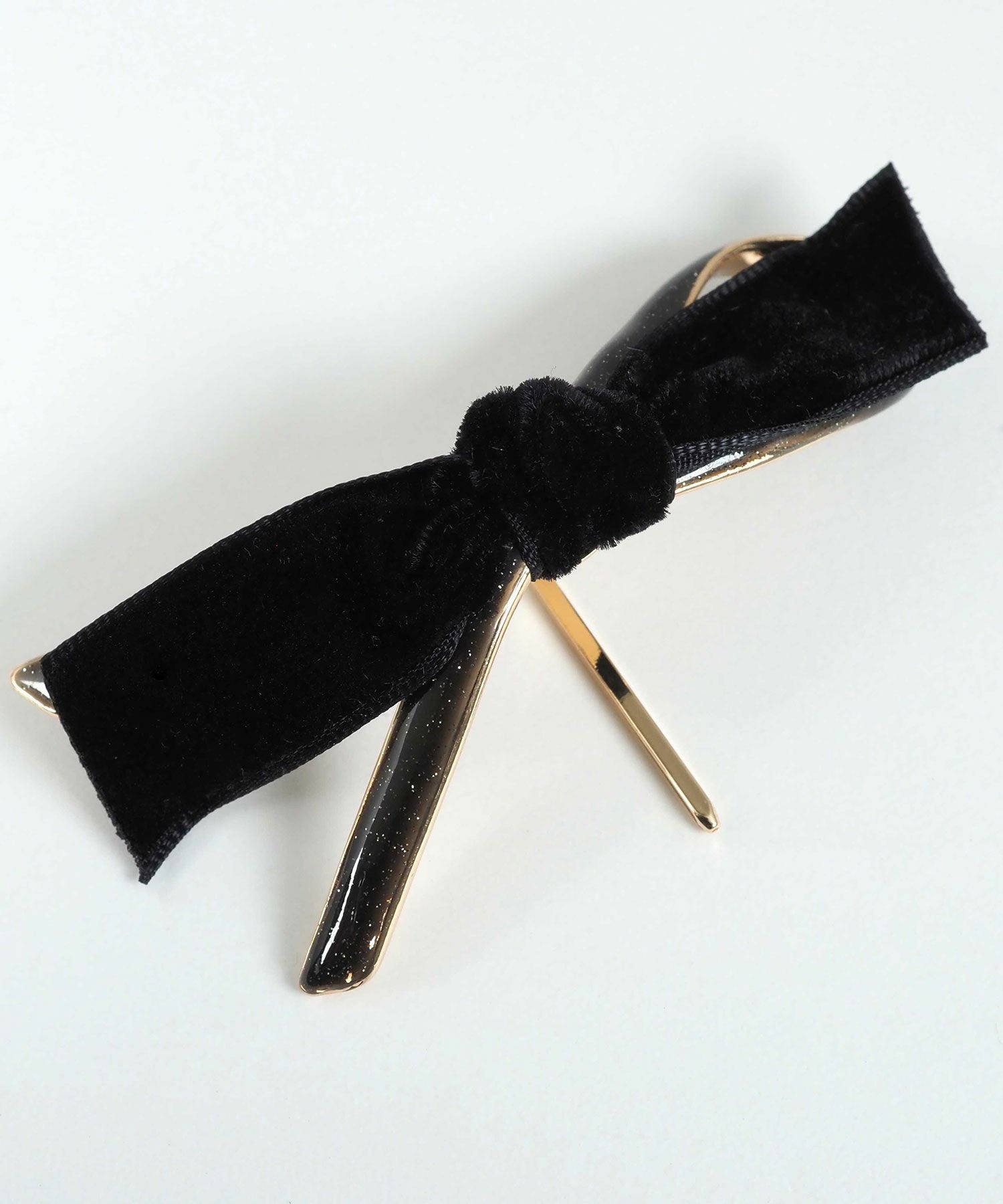 ミニベロアリボンラメポニーフック