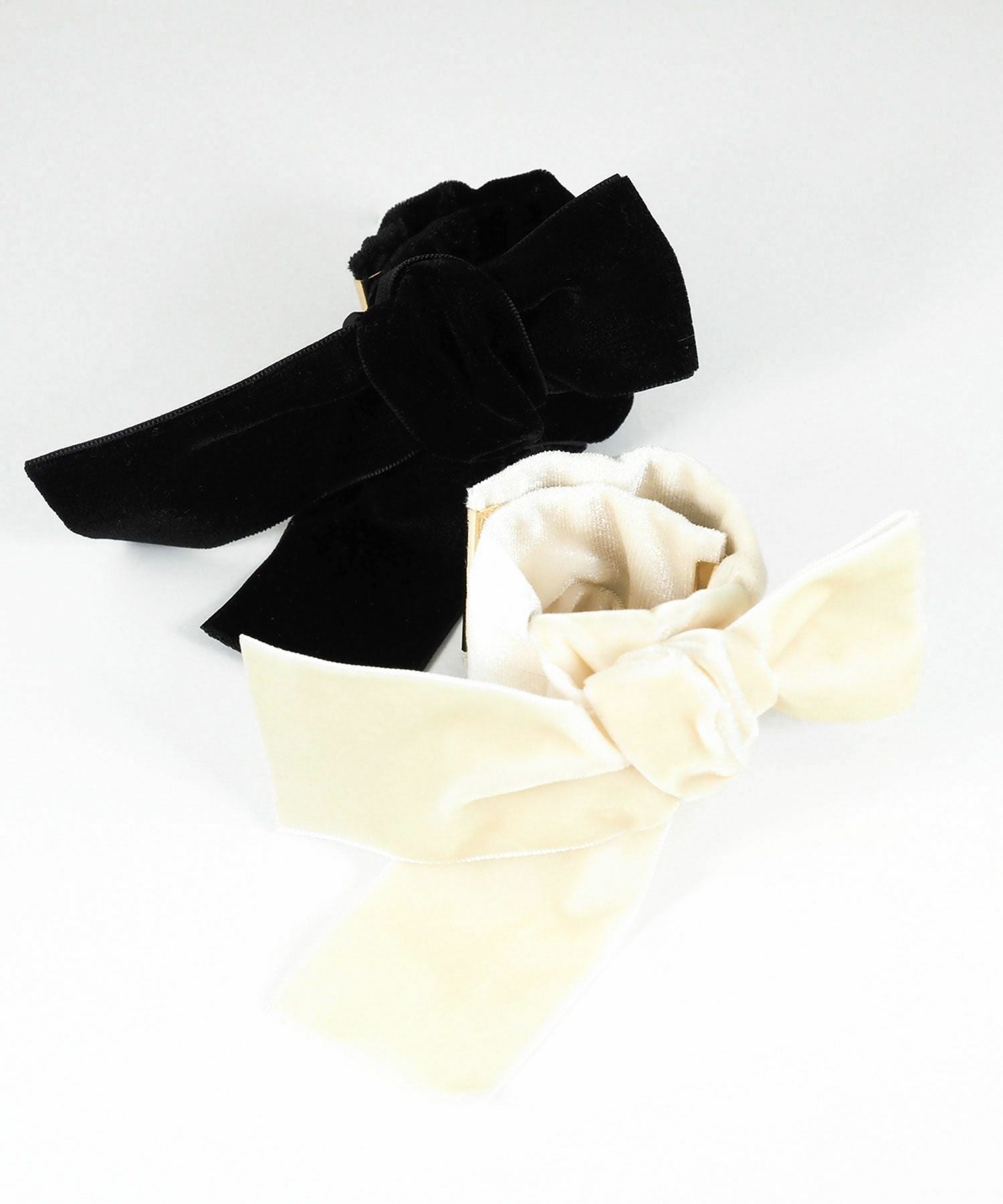 ベロアハーフリボンフック付きシュフィー