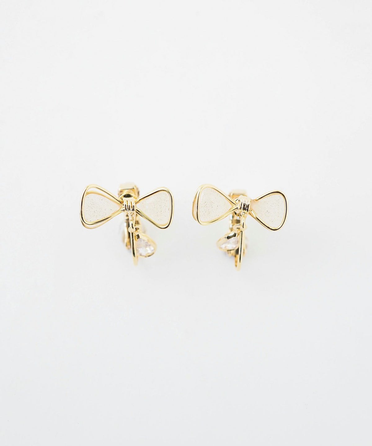 ワイヤーリボンビジューIMFスプリングイヤリング