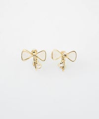 ワイヤーリボンビジューIMFスプリングイヤリング