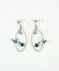 バタフライストーン樹脂ノンホールイヤリング