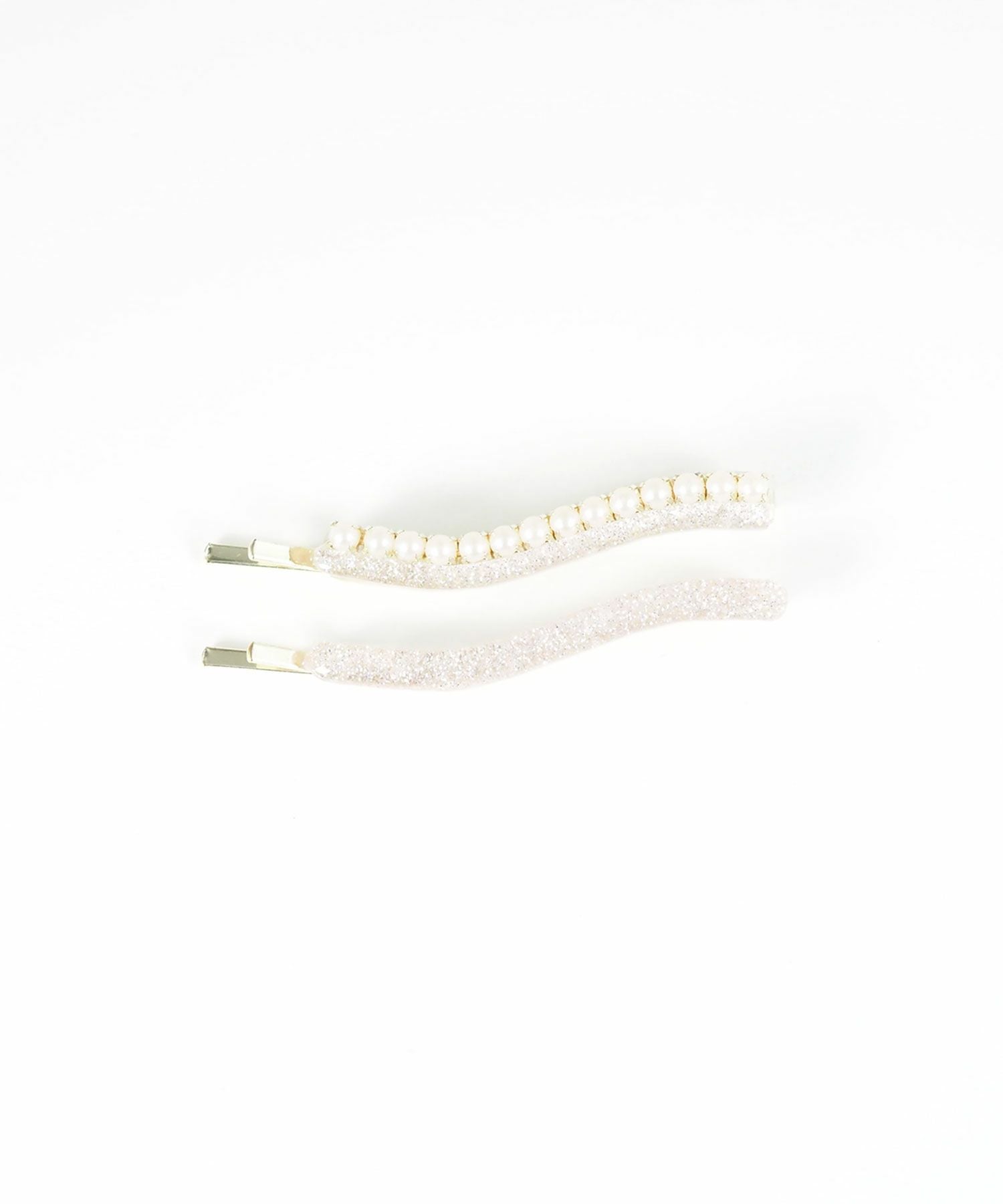 ラメウェーブラインパールセットピン