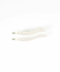 ラメウェーブラインパールセットピン