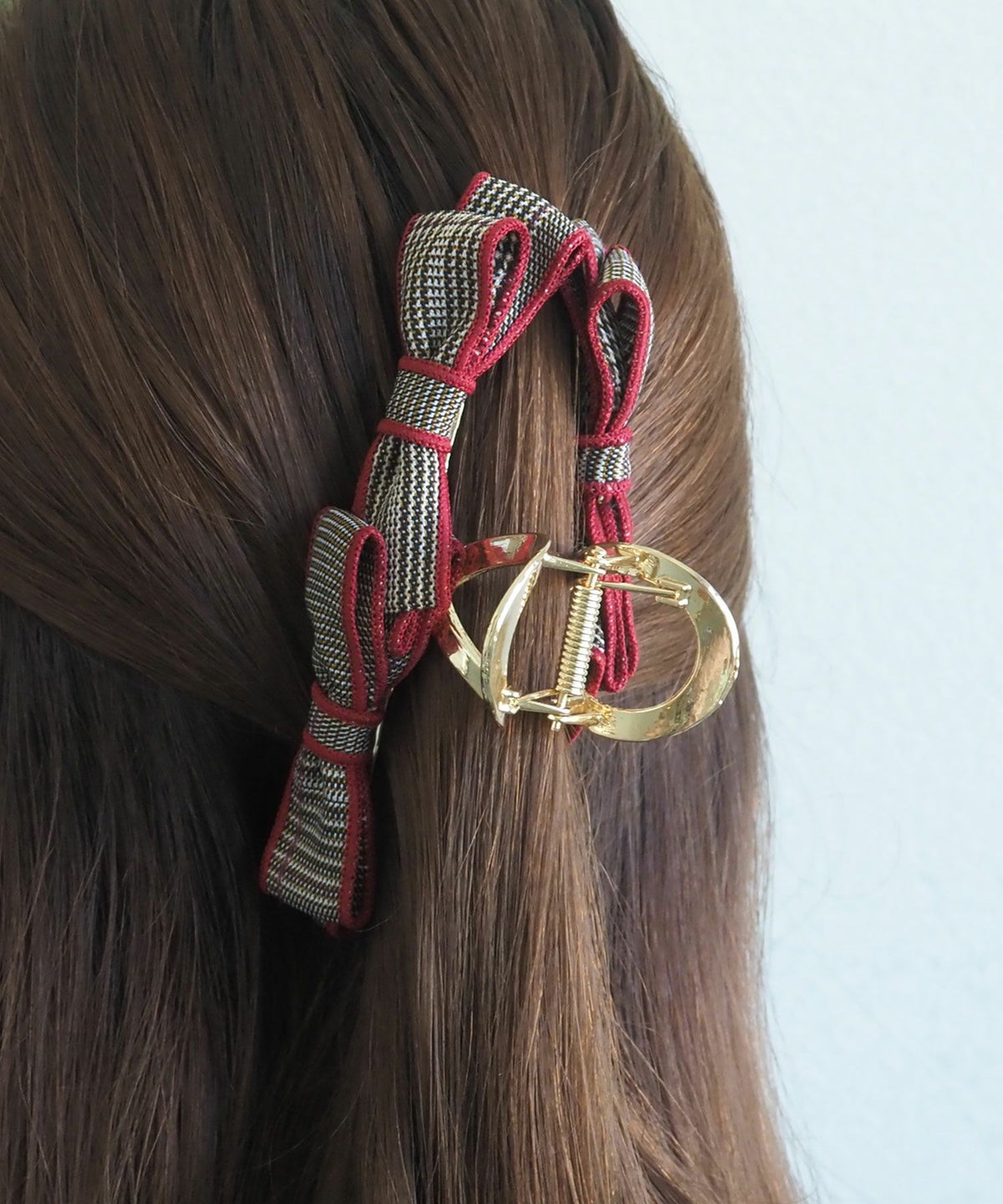 フチライングレンチェックバンスクリップ