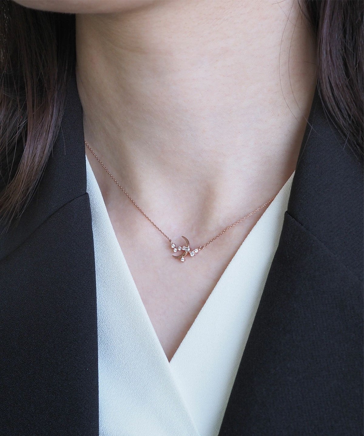 キュービックムーンネックレス【Stella Aura】