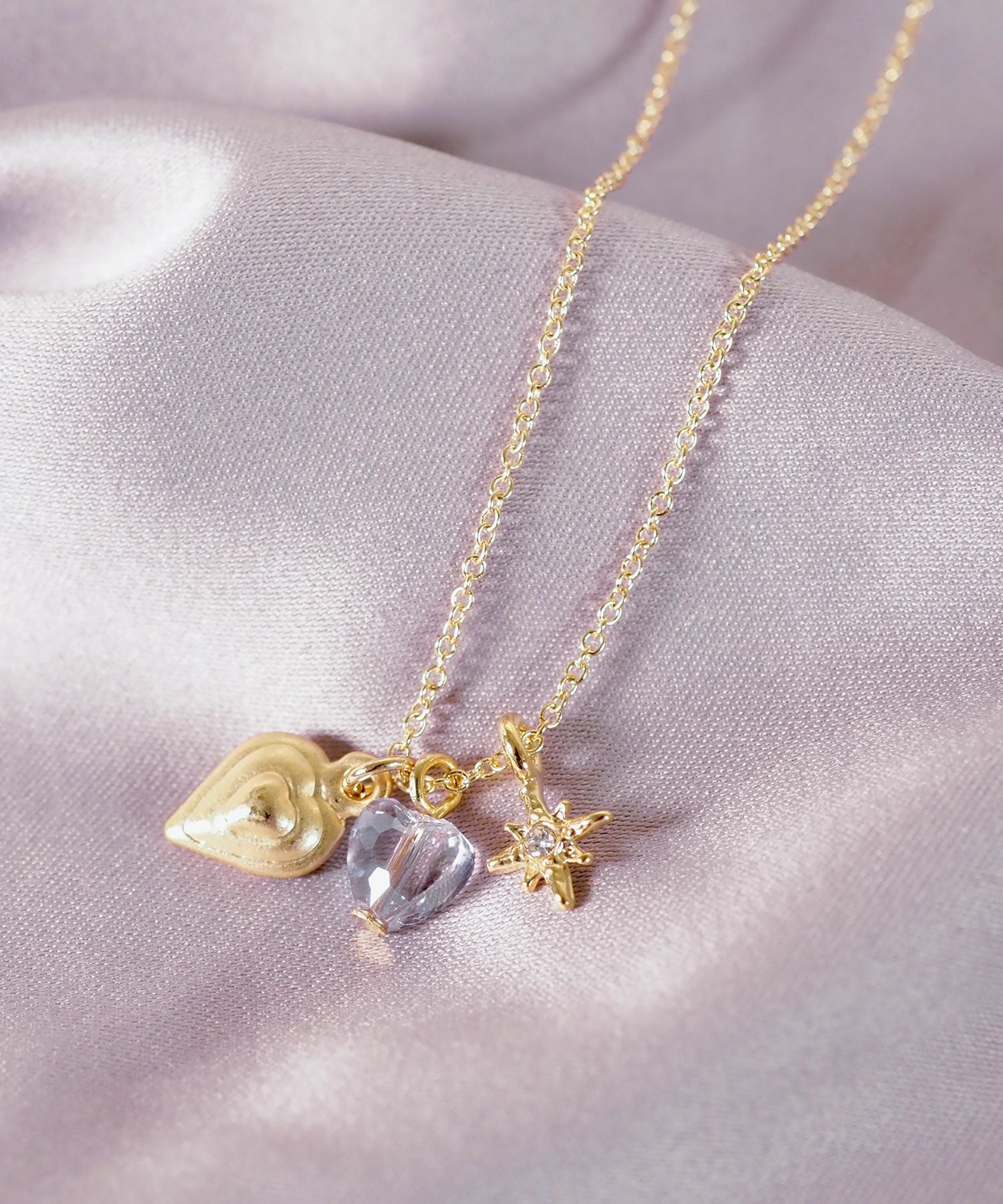 ダブルハートステラネックレス【Stella Aura】