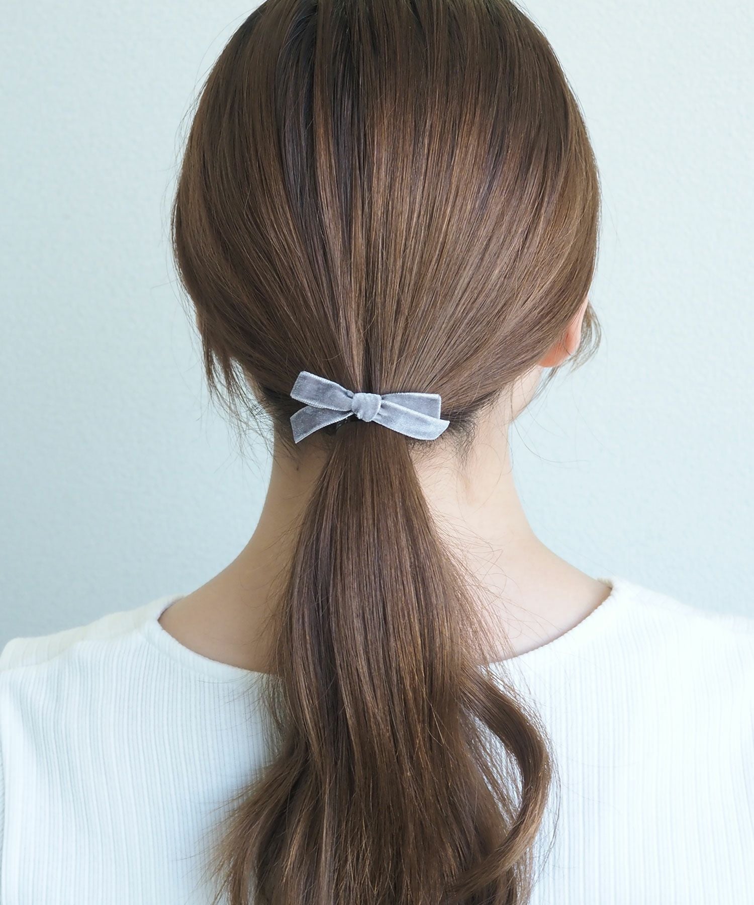 ベロアミニリボンポニーフック