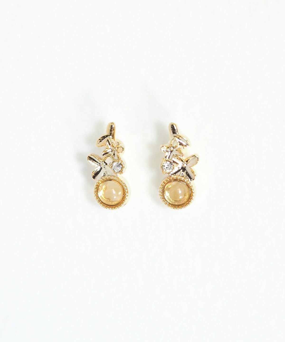 ナチュラルストーンキンモクセイチタンポストピアス【MUK Dreamy stone】