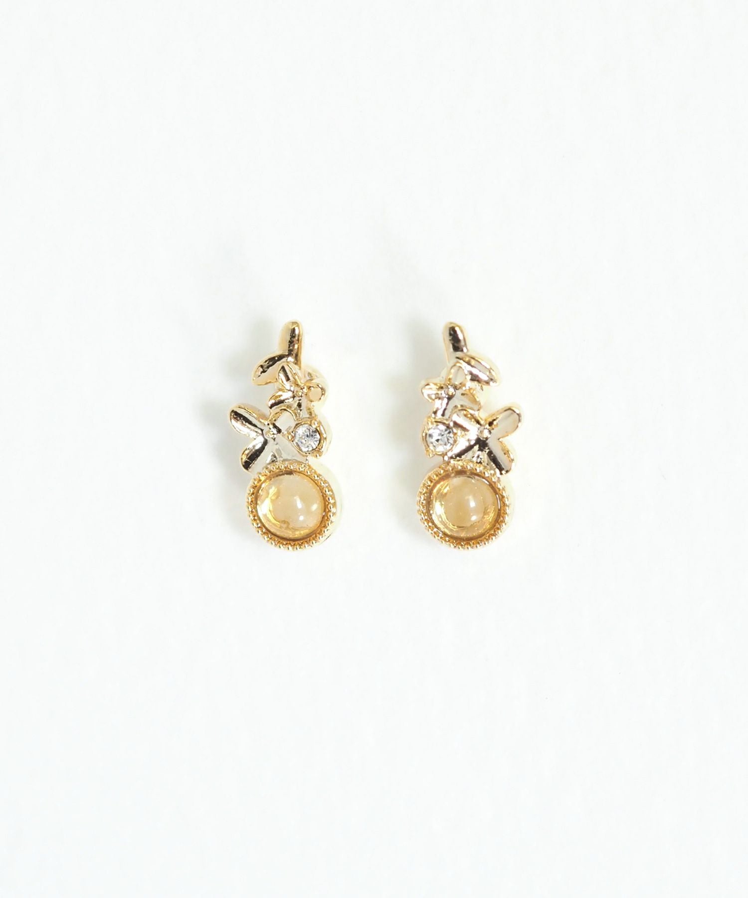 ナチュラルストーンキンモクセイチタンポストピアス【MUK Dreamy stone】