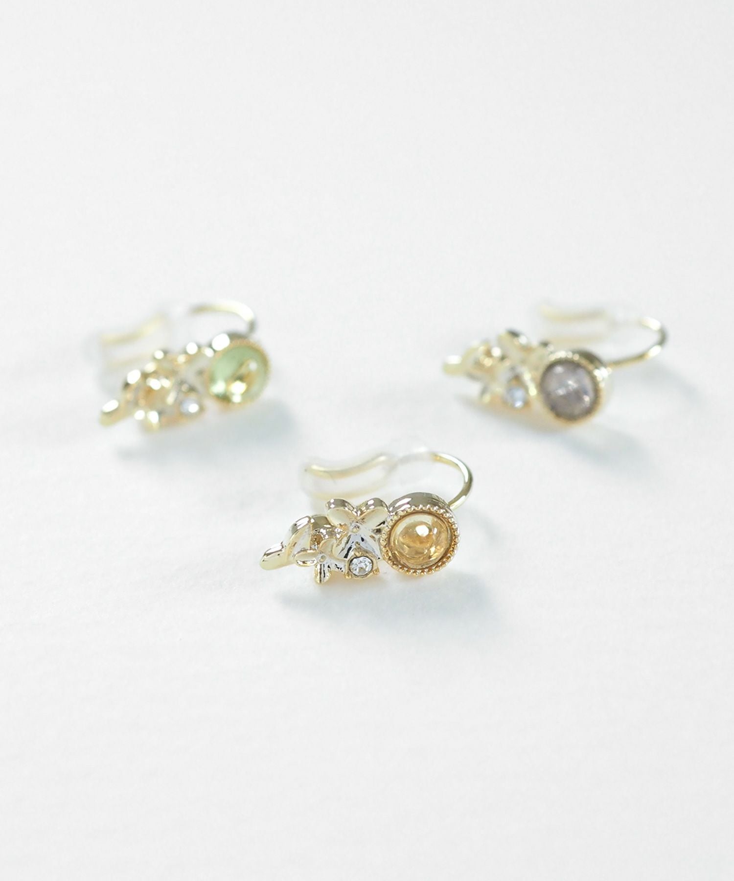 ナチュラルストーンキンモクセイノンホールイヤリング【MUK Dreamy stone】