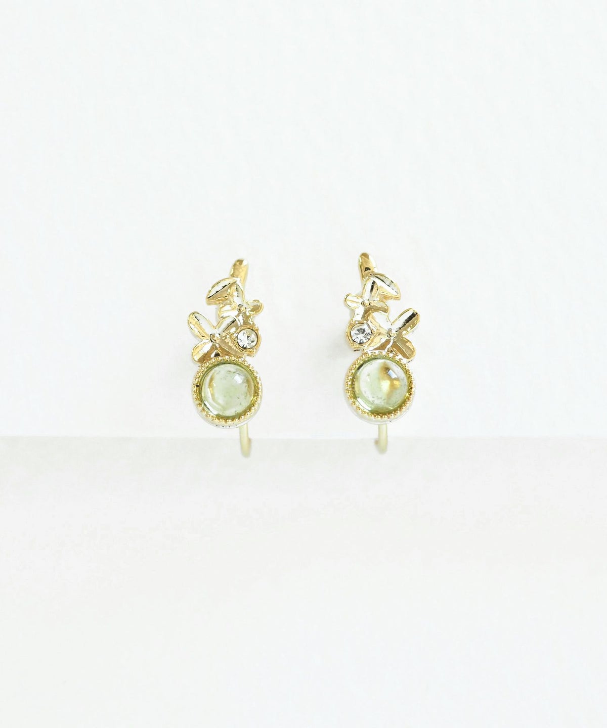 ナチュラルストーンキンモクセイノンホールイヤリング【MUK Dreamy stone】