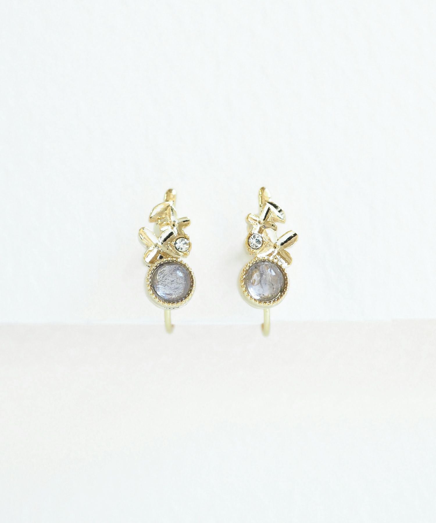 ナチュラルストーンキンモクセイノンホールイヤリング【MUK Dreamy stone】