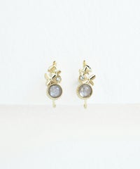 ナチュラルストーンキンモクセイノンホールイヤリング【MUK Dreamy stone】