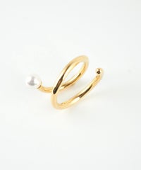 ポリッシュパールスパイラルリング