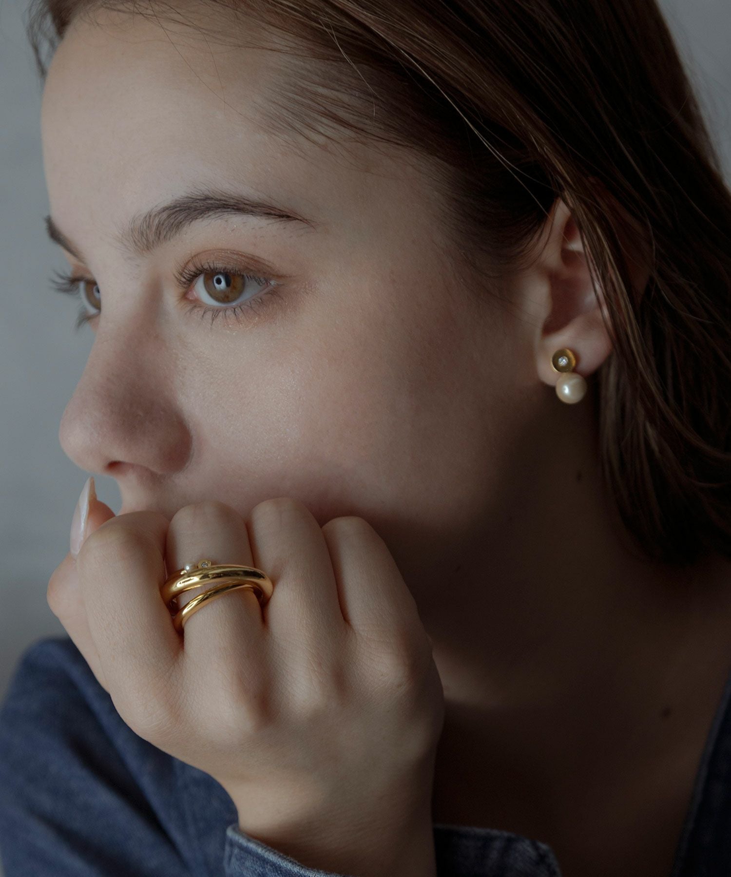 シェルパールジルコニアメタルピアス