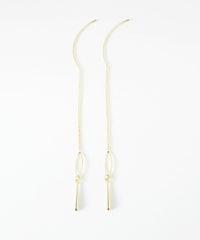 オーバルフレーム＆メタルドロップアメリカンピアス