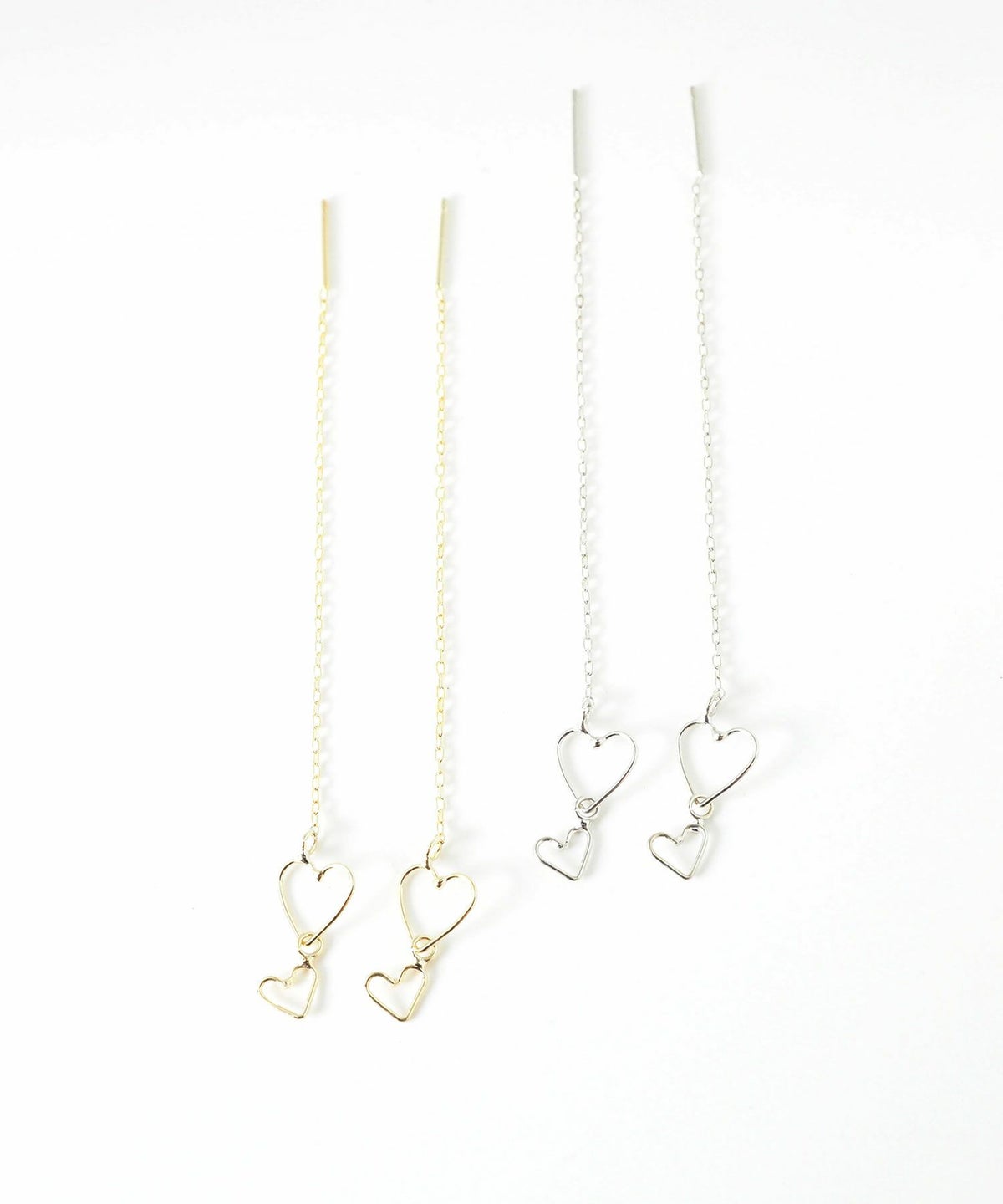 ダブルハートフレームアメリカンピアス