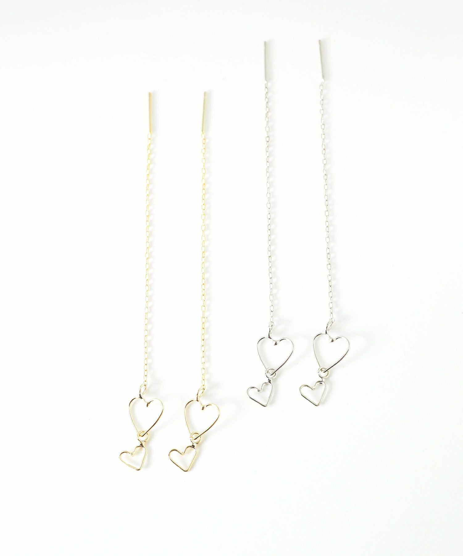 ダブルハートフレームアメリカンピアス