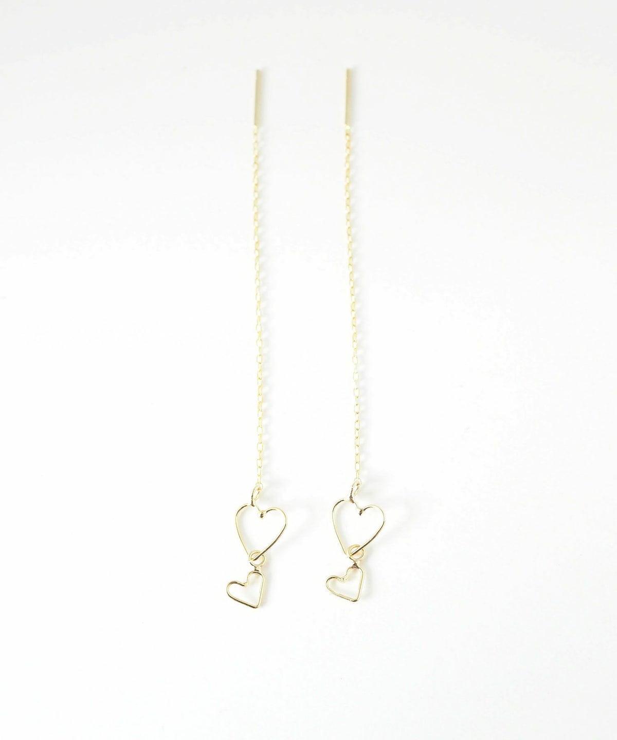 ダブルハートフレームアメリカンピアス