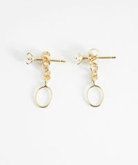 スクエアストーンバックキャッチピアス