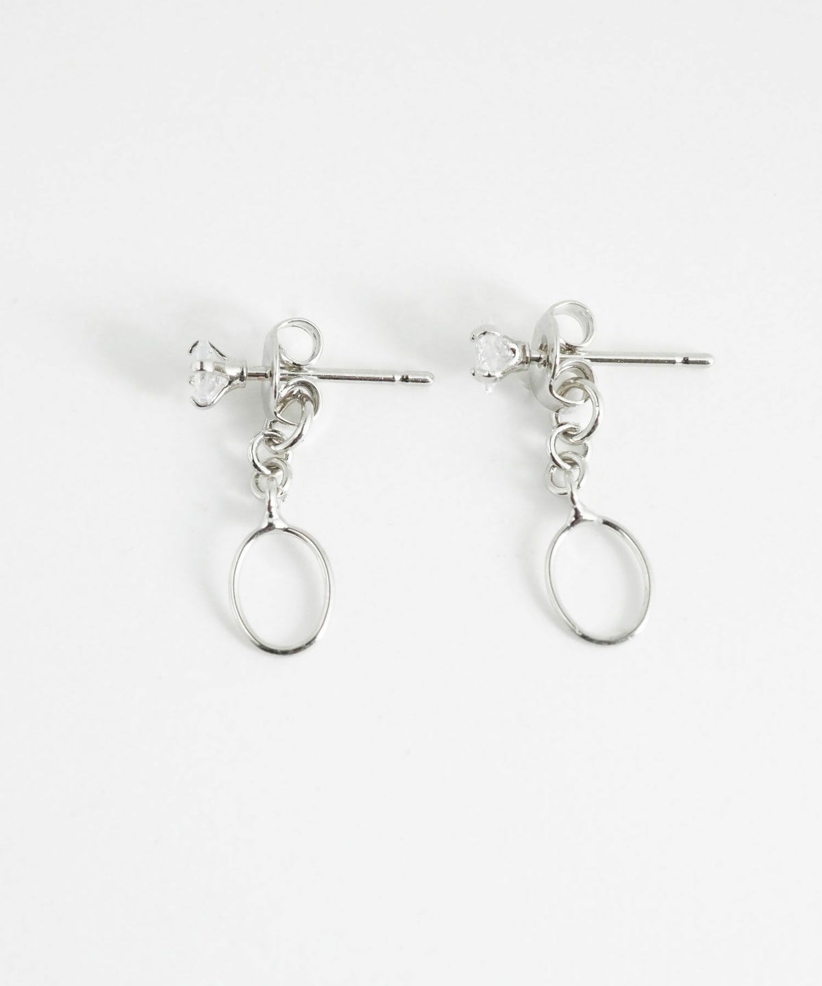 スクエアストーンバックキャッチピアス