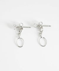 スクエアストーンバックキャッチピアス